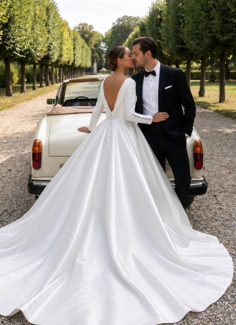 Elegant bridal wedding gown
